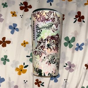 NEW white iridescent hot Starbucks cup